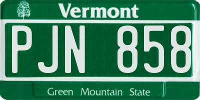 VT license plate PJN858