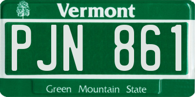 VT license plate PJN861