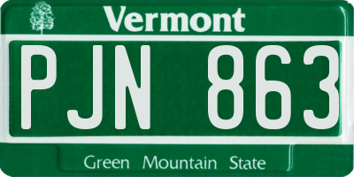 VT license plate PJN863