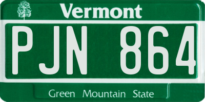 VT license plate PJN864