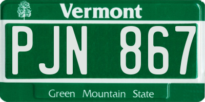 VT license plate PJN867