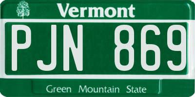 VT license plate PJN869