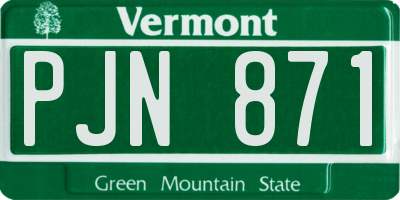 VT license plate PJN871
