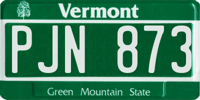 VT license plate PJN873