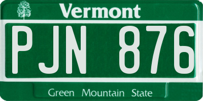 VT license plate PJN876