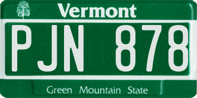 VT license plate PJN878
