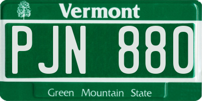 VT license plate PJN880
