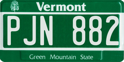 VT license plate PJN882