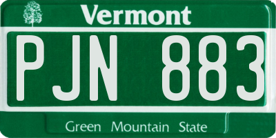 VT license plate PJN883