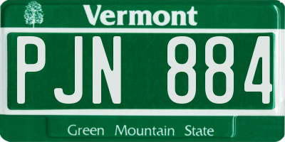 VT license plate PJN884
