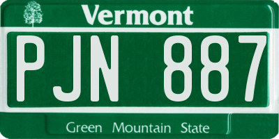 VT license plate PJN887