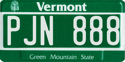 VT license plate PJN888