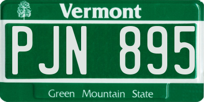 VT license plate PJN895