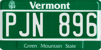 VT license plate PJN896