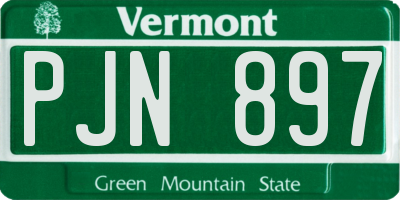 VT license plate PJN897