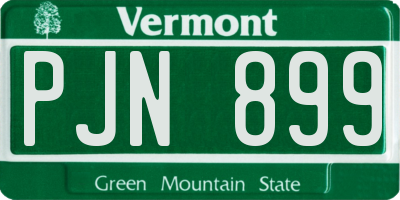 VT license plate PJN899