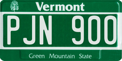 VT license plate PJN900