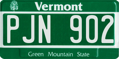 VT license plate PJN902