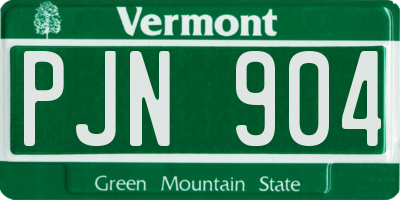 VT license plate PJN904