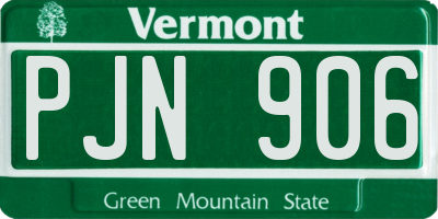 VT license plate PJN906