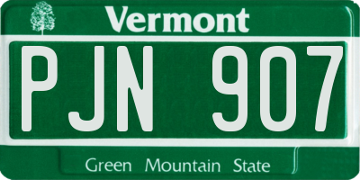VT license plate PJN907