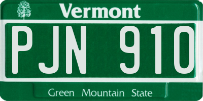 VT license plate PJN910