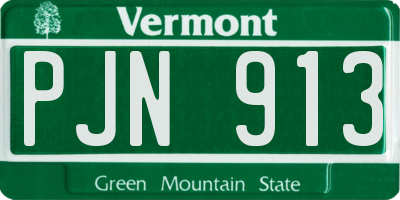VT license plate PJN913