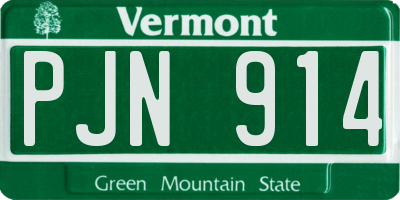 VT license plate PJN914