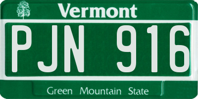 VT license plate PJN916