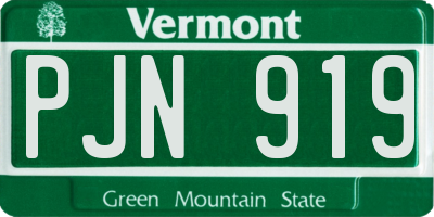 VT license plate PJN919