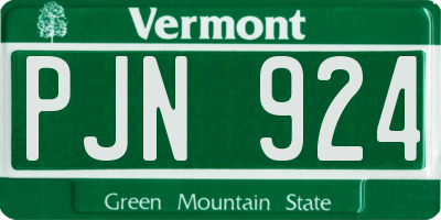 VT license plate PJN924