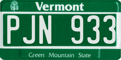 VT license plate PJN933