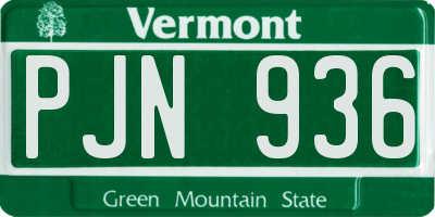 VT license plate PJN936