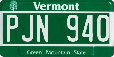 VT license plate PJN940