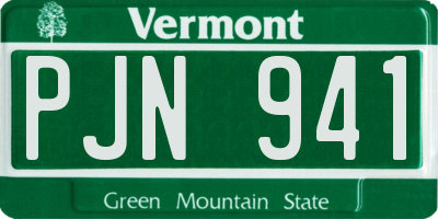 VT license plate PJN941