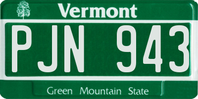 VT license plate PJN943