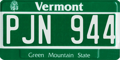 VT license plate PJN944