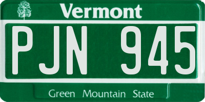 VT license plate PJN945