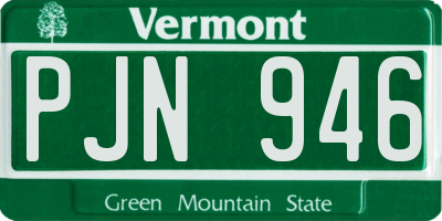 VT license plate PJN946