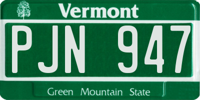 VT license plate PJN947