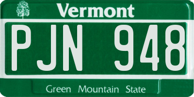 VT license plate PJN948