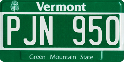 VT license plate PJN950