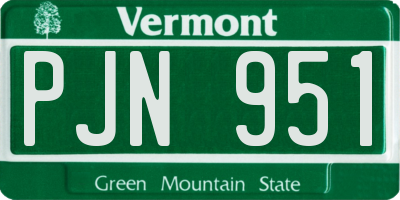VT license plate PJN951