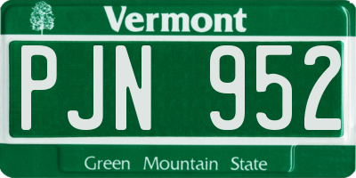 VT license plate PJN952