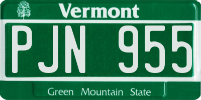 VT license plate PJN955
