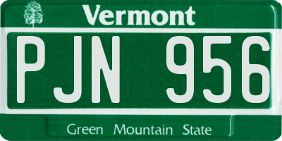 VT license plate PJN956