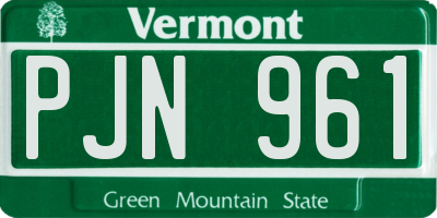 VT license plate PJN961