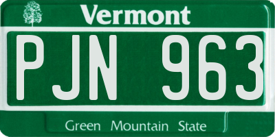 VT license plate PJN963