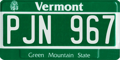 VT license plate PJN967