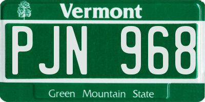 VT license plate PJN968